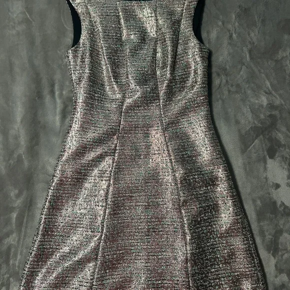Tahari ASL Champagne Metallic Flared Dress - Picture 5 of 11